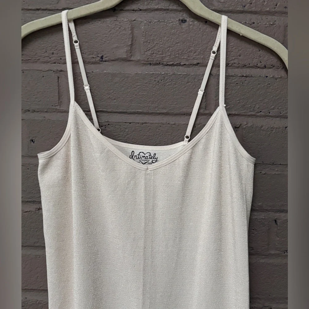 Free People Intimately ivorybeige  shimmer slip dress M
